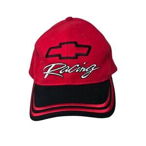 VTG Chevy Racing Hat Drew Pearson DP NASCAR Red Adjustable Hat Strapback
